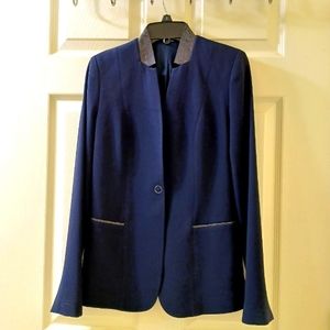Elie Tahari blazer leather trim